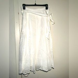 Anthropologie Maeve White A-Line Seashell Skirt